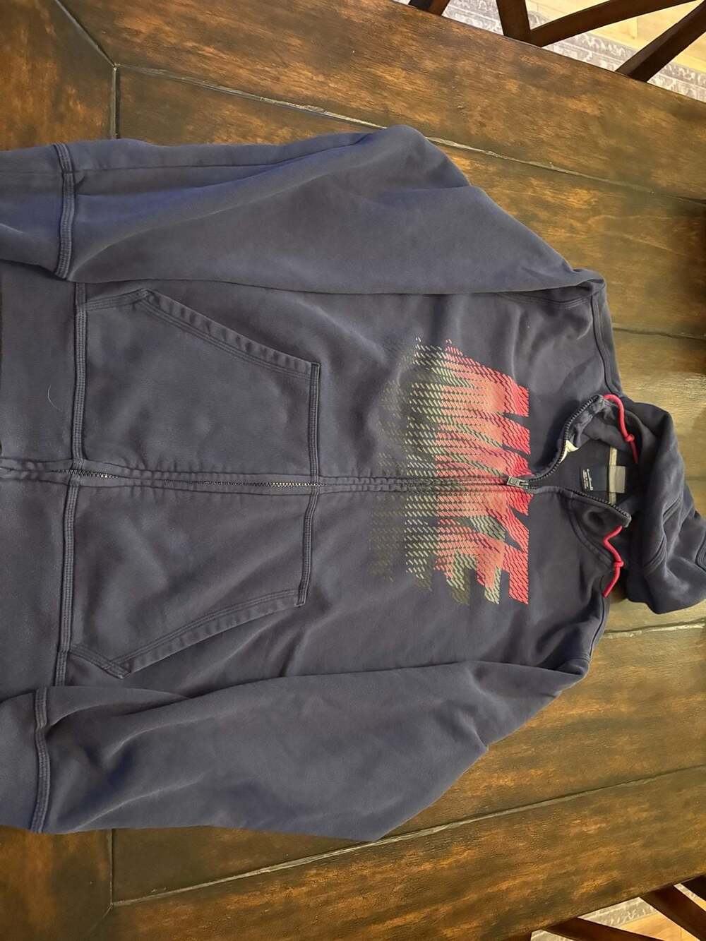 Nike Full-Zip Hoodie Size XL Blue Graphic Logo Sweatshirt